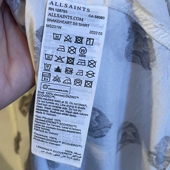 All Saints leapard print Heart Print Top - Picture 4 of 9